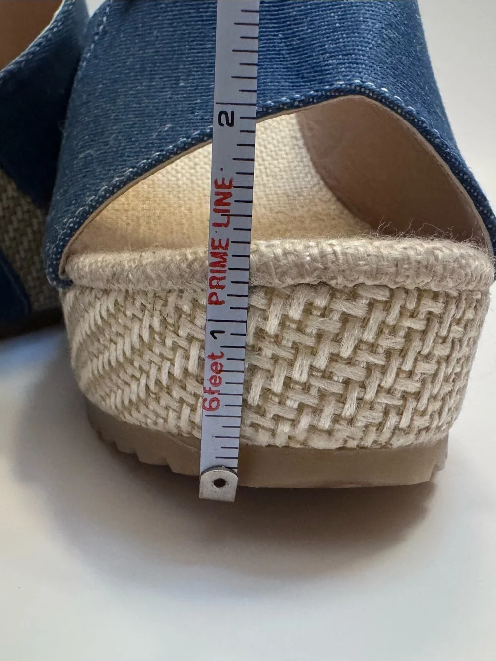Denim Blue Wedge Slide Sandals for Women